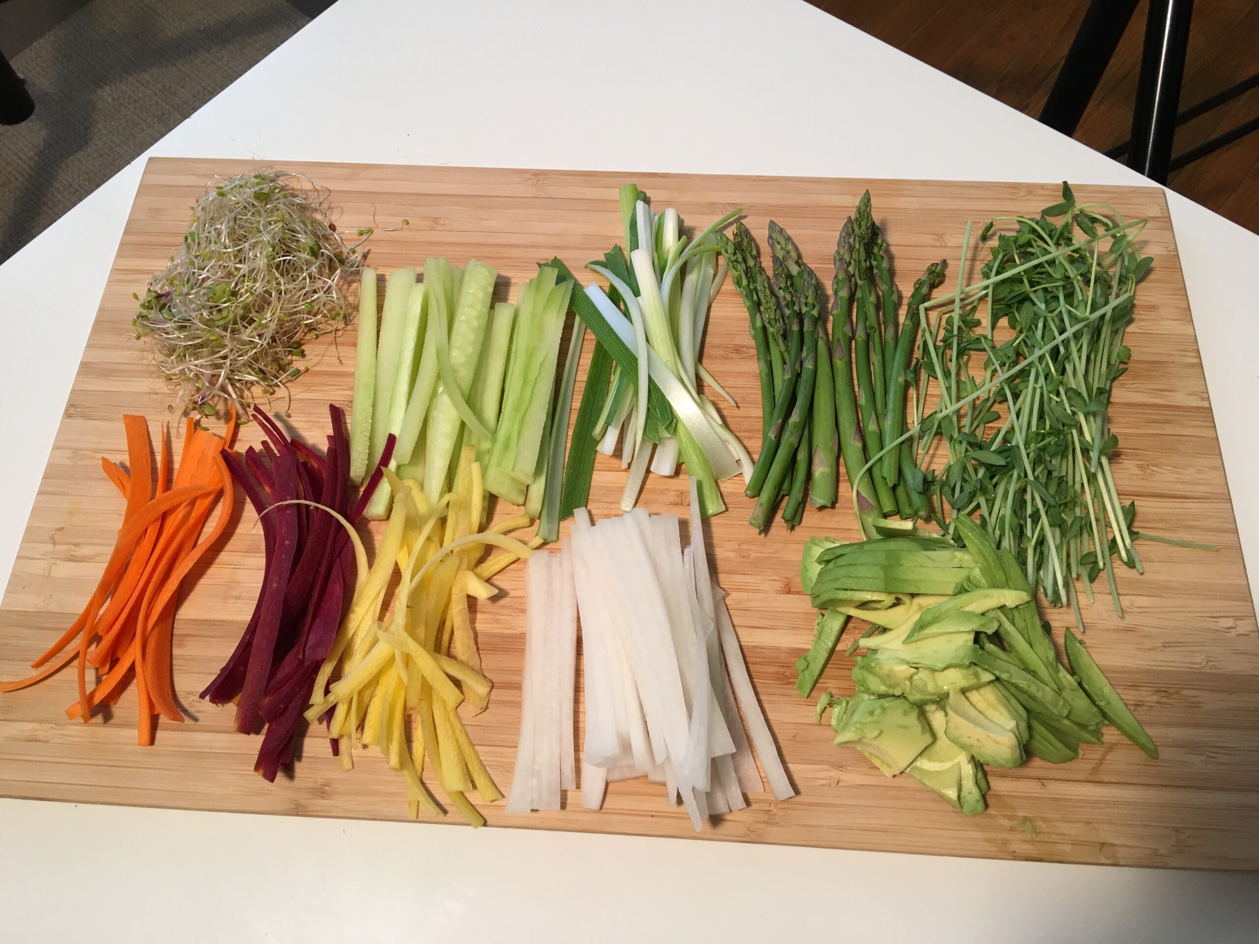 Raw Vegan Sushi Vegetables